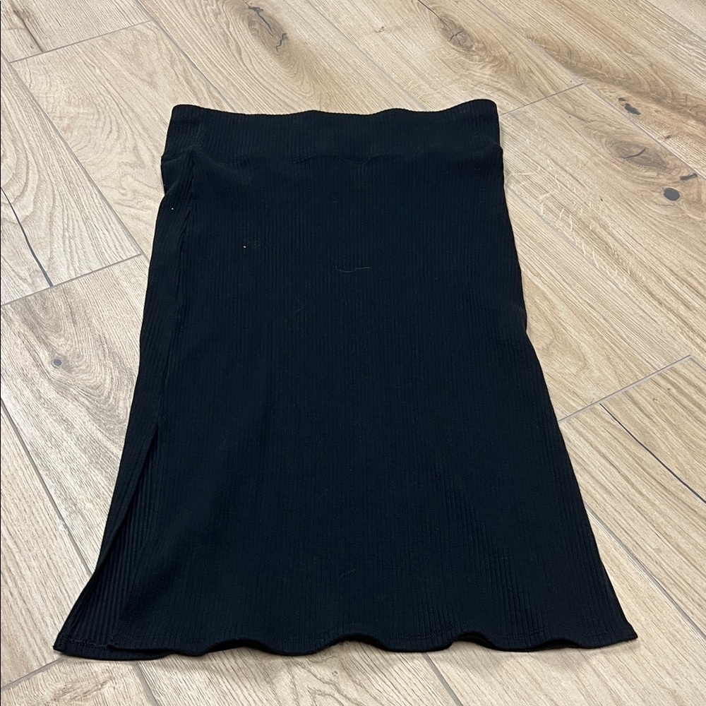 Aerie Black ribbed stretchy Pencil Skirt with slit